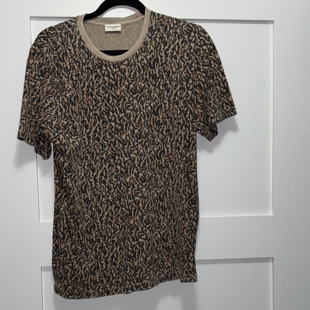 Saint Laurent Men's Leopard Print T-Shirt